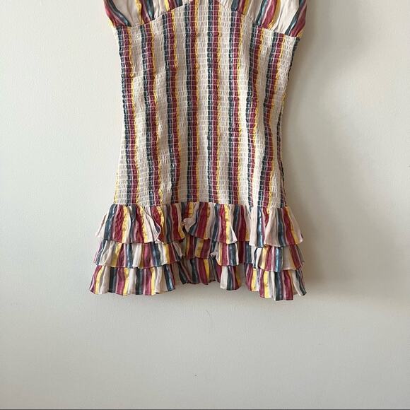 Revolve Tularosa Jean Striped Smocked Mini Dress in Ivory Combo - Picture 3 of 8